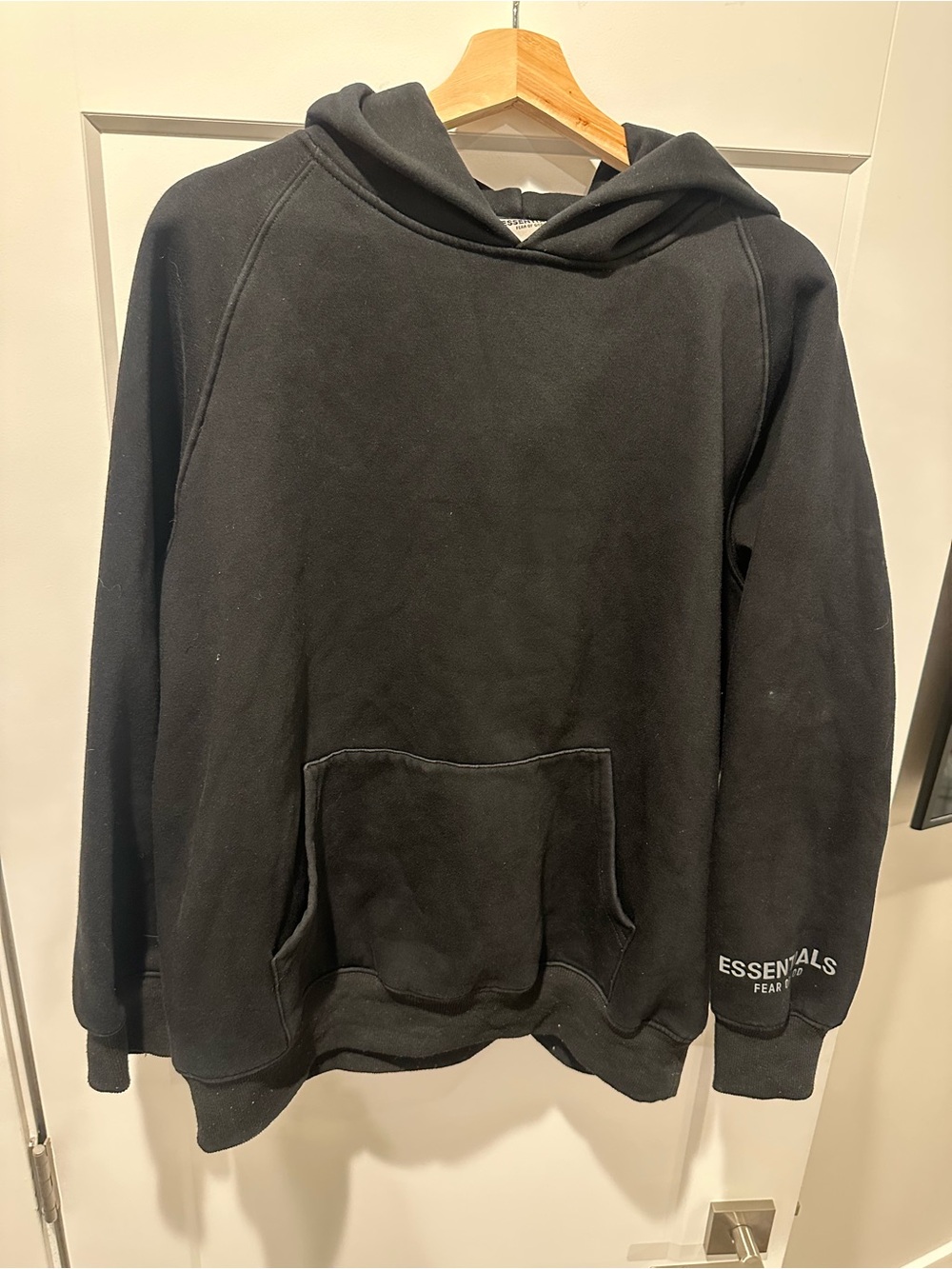 Fear of God Essentials Black Hooded Pullover Sweatshirt